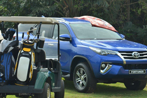 Toyota displayed cars on the course (2016 Durban Golf Challenge)